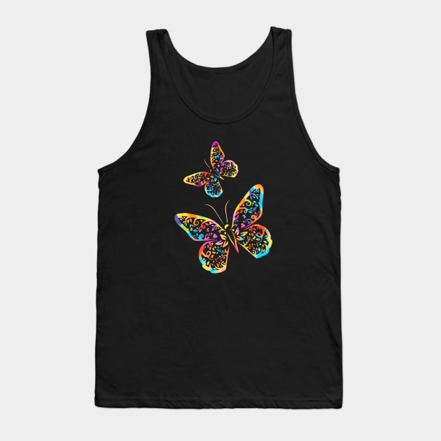 Neon Butterfly Tank Top by Glenn Landas Digital Art